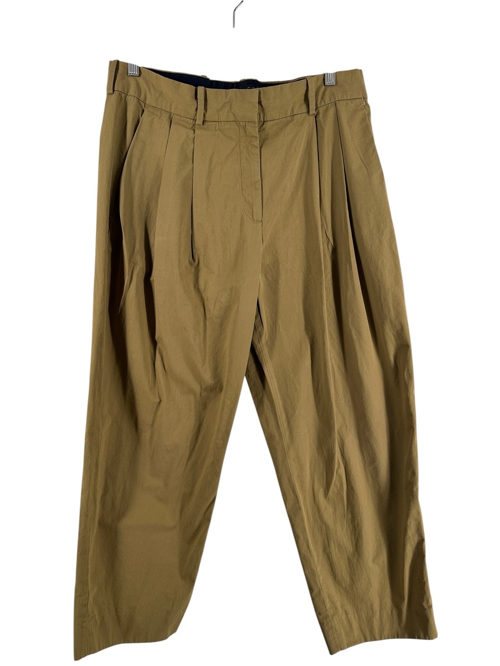 Cos Double-pleat Cotton Trousers khaki pants minimalist career sz 12